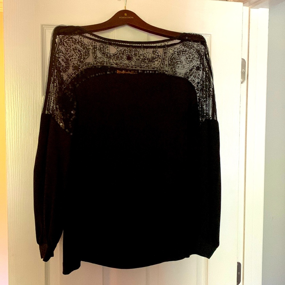 Beautiful Black Beaded Tory Burch Top